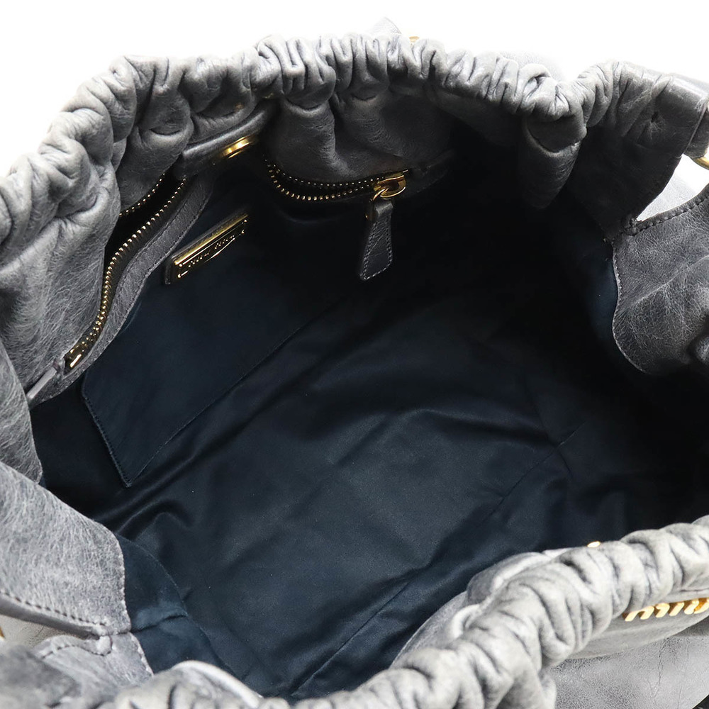 Miu Miu Gathered Bag Processing Gray - image 5
